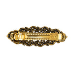 Load image into Gallery viewer, Radhu &amp; Kabby Golden Floral Barrette with Bead Accents | Set of 1 Metal Hair Accessory for Women | French Barrette Hair Clips