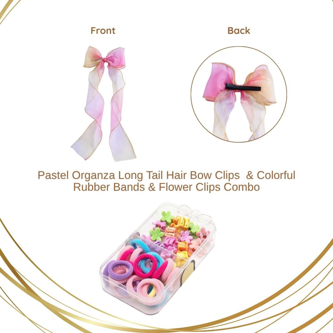 Radhu & Kabby Kids Special Gift Box | Stylish Hair Accessories with Bows, Clips, Rubber Bands & More