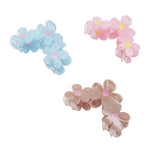 Load image into Gallery viewer, Flower Design Hair Claw Clips – Medium Size Pastel Clips Set of 3
