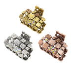 Load image into Gallery viewer, Metal Hair Clutchers – Gold, Rose Gold &amp; Silver with Crystals Set of 3
