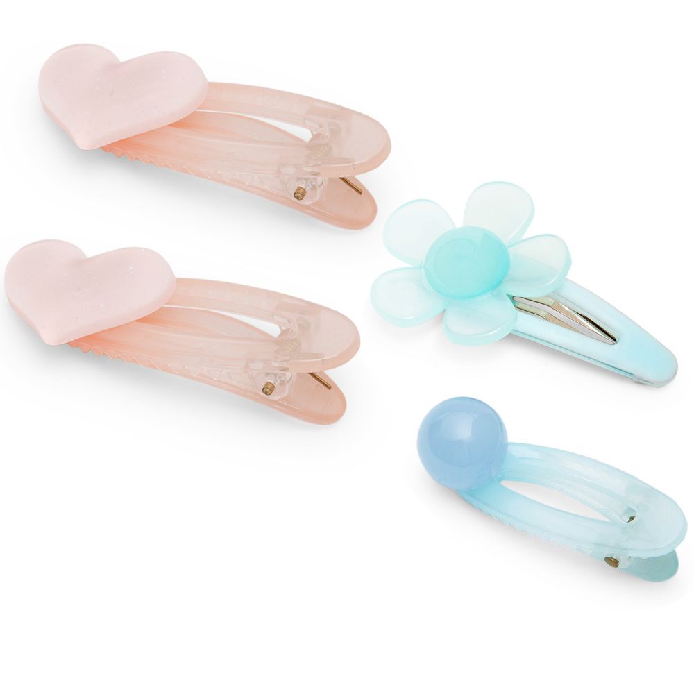 Cute Pastel Hair Clips for Girls Pink & Blue Pack of 4