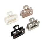 Load image into Gallery viewer, Elegant Claw Clips for Women in Glossy &amp; Matte Finishes with Gold Accents – 4-Piece Set
