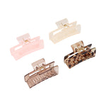 Load image into Gallery viewer, Hair Clutchers For Women in Pink, Brown, and Beige – Medium Size Clips Set of 4
