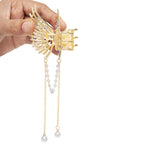 Load image into Gallery viewer, Butterfly Hair Clutcher with Pearl Chain - Golden
