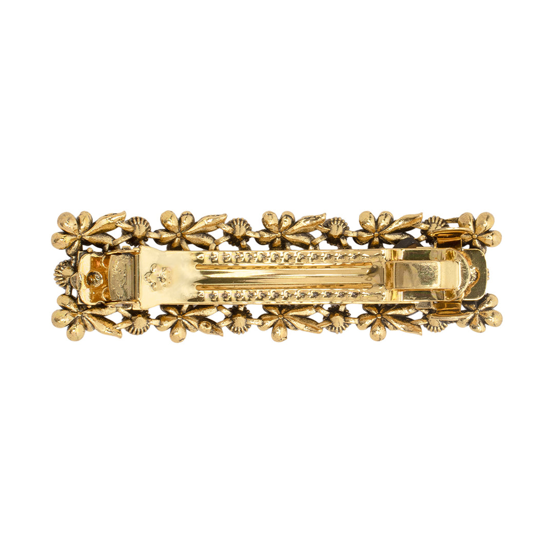 Golden Barrette with Stone Accents for Women One Piece