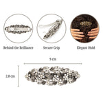 Load image into Gallery viewer, Silver Barrette with Crystal Detail For Special Occasions 1 Piece
