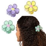 Load image into Gallery viewer, Floral Hair Clutchers | Looks Lovely on Thick, Curly Hair | Set of 3
