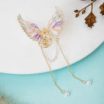 Load image into Gallery viewer, Butterfly Hair Clutcher with Pearl Chain - Golden
