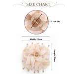 Load image into Gallery viewer, Radhu &amp; Kabby Women’s Beige Ruffle Fabric Hair Claw Clip with Bead Tassel Detailing | Fashion Hair Accessory
