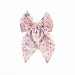 Load image into Gallery viewer, Pink Floral Print Hair Bow Clip Satin Hair Accessory Pack of 1
