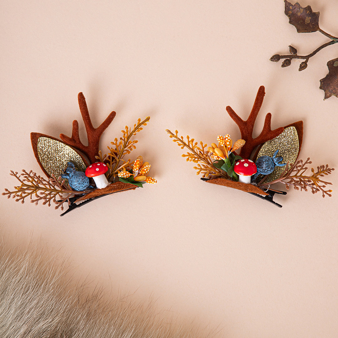 Xmas Reindeer Antler Hair Clip 1 Pair