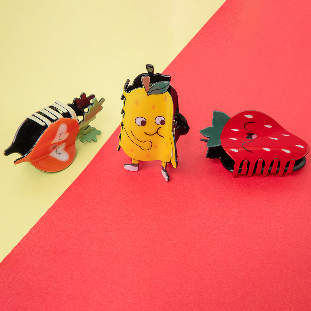 Charming Fruit Hair Clutchers for All Hair Types Set of 3