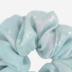 Load image into Gallery viewer, Fancy Hair Scrunchies White &amp; Blue Pack of 2
