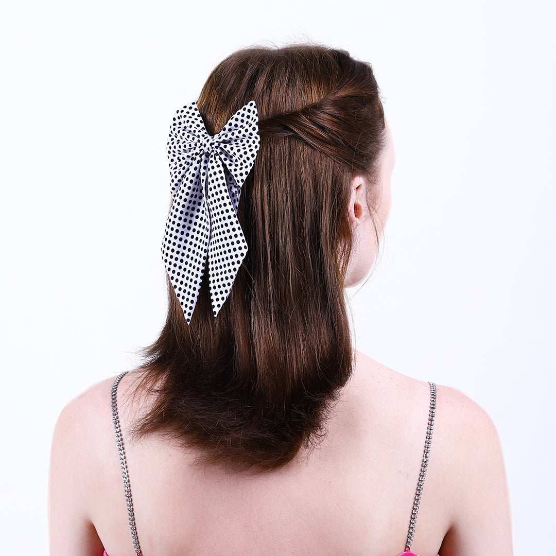 Polka Dot Black Bow Handmade Hair Accessory Set of 1