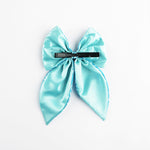 Load image into Gallery viewer, Hair Bow Clips Patterned Set of 3 in Black, Blue, and Coral
