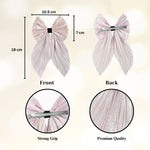 Load image into Gallery viewer, Hair Bowclip – Baby Pink Pleated Design for Girls &amp; Women
