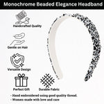 Load image into Gallery viewer, Handmade Black &amp; White Beaded Headband For Women 1 Pcs
