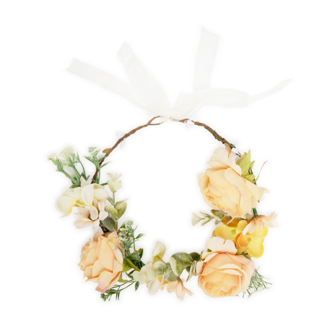 Floral Tiara for Girls – Beautiful Peach Design One Piece