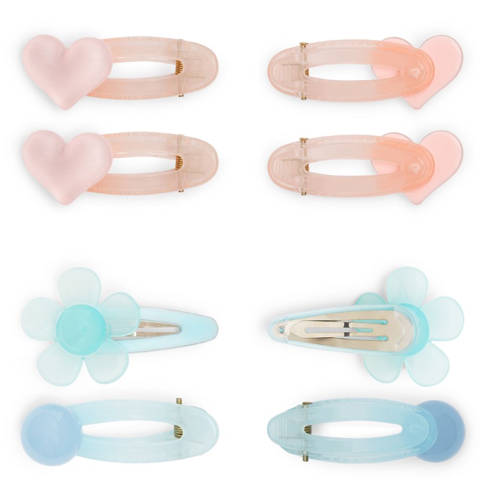 Cute Pastel Hair Clips for Girls Pink & Blue Pack of 4