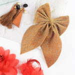 Load image into Gallery viewer, Trendy &amp; Stylish Hair Bow Clip Pack of 1 Mustard
