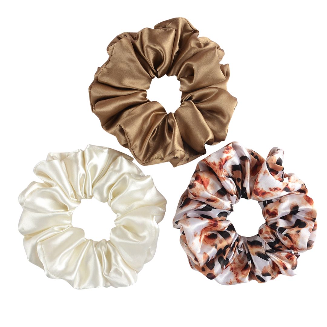 Trendy Hair Scrunchies Multicolour Set of 3