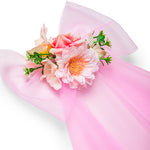 Load image into Gallery viewer, Hair Bow with Veil Pink Floral Accessory 1 Pcs
