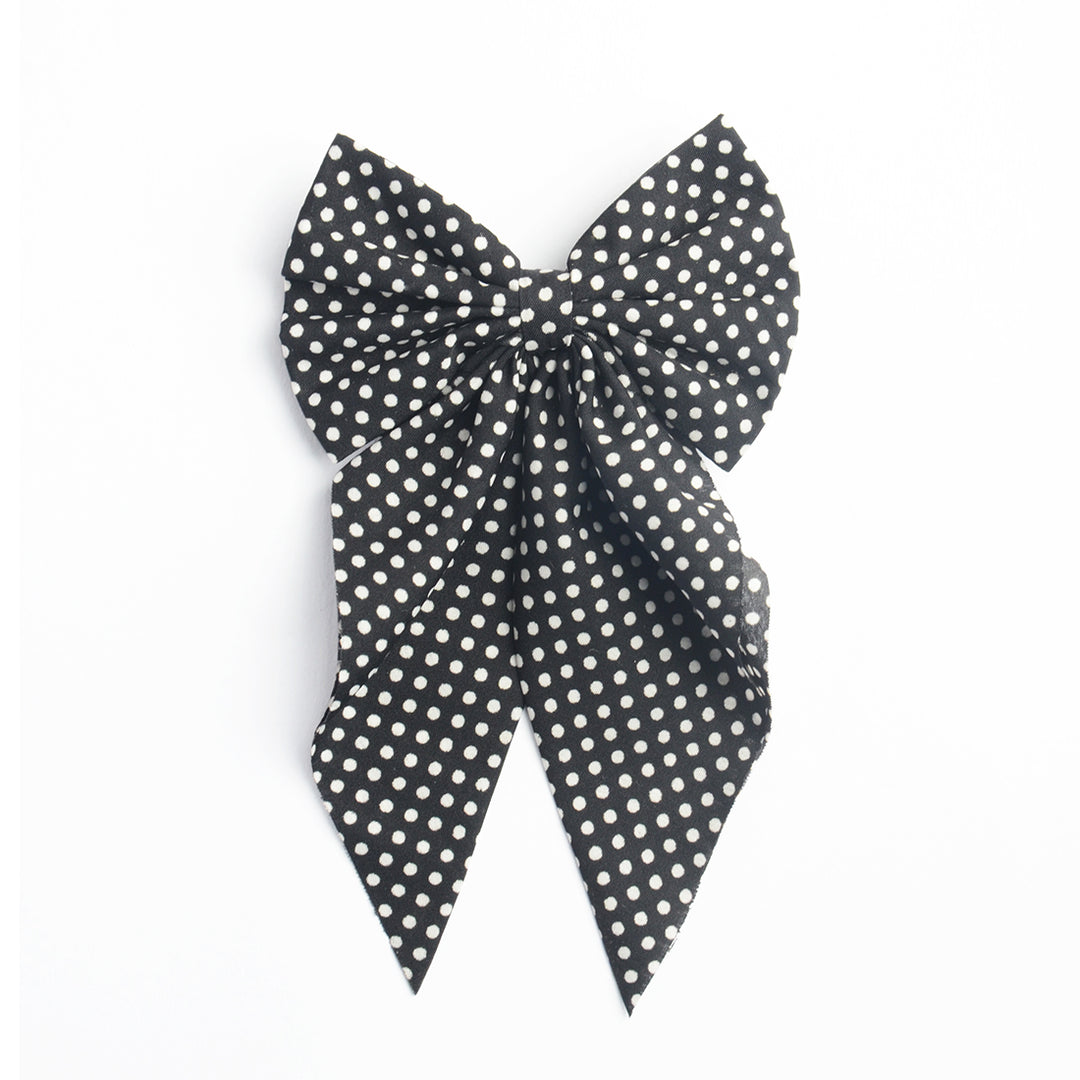 Polka Dot Black Bow Handmade Hair Accessory Set of 1