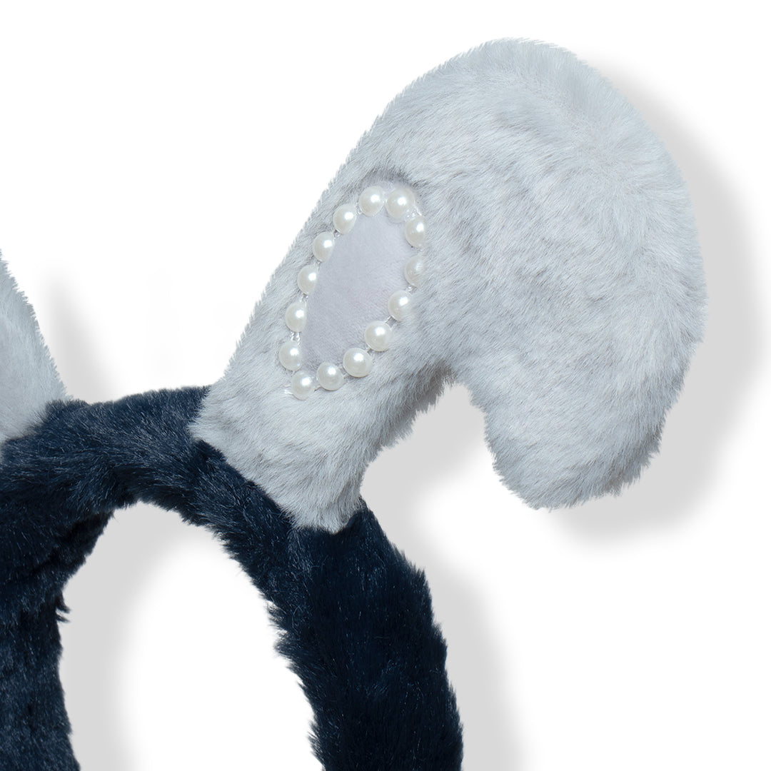 Cute Grey Bunny Ears Headband with Pearl Pack of 1