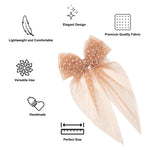 Load image into Gallery viewer, Polka Dot Net Tail Hairbow Green &amp; Beige Colour Set of 2