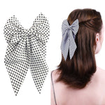 Load image into Gallery viewer, Stylish Black &amp; White Polka Hair Bow Clip For Girls Pack of 1
