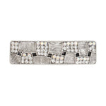 Load image into Gallery viewer, Silver Hair Barrette with Crystal Accents One Piece
