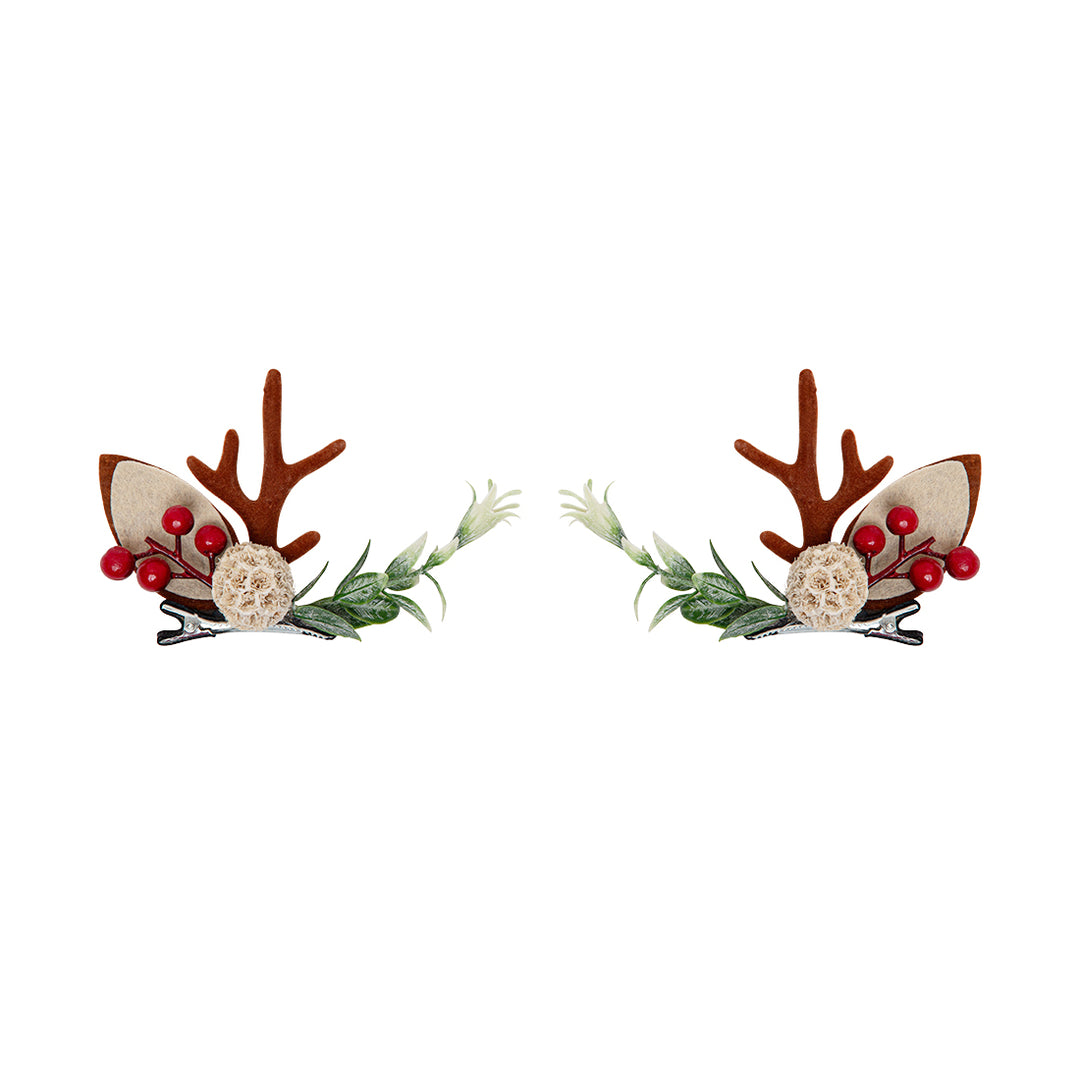 Christmas Reindeer Antler Hair Clips for Girls 1 Pair