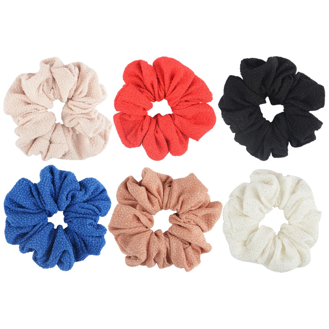 Trendy Hair Scrunchies - Colorful & Stylish Set of 6