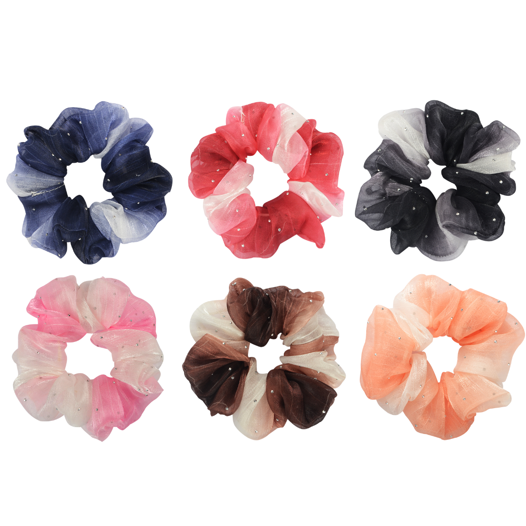 Ponytail Holder for Women/Girls Multicolour Pack of 6