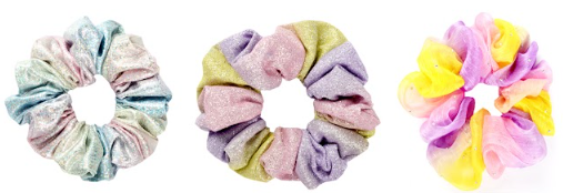 Rainbow Hair Scrunchies Set of 6