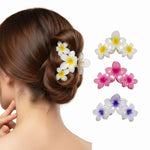 Load image into Gallery viewer, Radhu &amp; Kabby Premium Floral Hair Clutchers for Women | Glossy Flower Design in Pink, Yellow &amp; Purple | Lightweight Hair Accessories