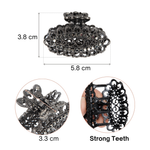 Load image into Gallery viewer, Vintage Black Rhinestone Hair Claw Clips – Set of 2 Elegant Hair Accessories