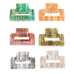 Load image into Gallery viewer, Radhu &amp; Kabby Large Marble Finish Hair Clutcher Clips | Set of 3 Rectangle Claws in Multicolor Tones | Strong Grip for Thick Hair | Stylish Daily Hair Accessories