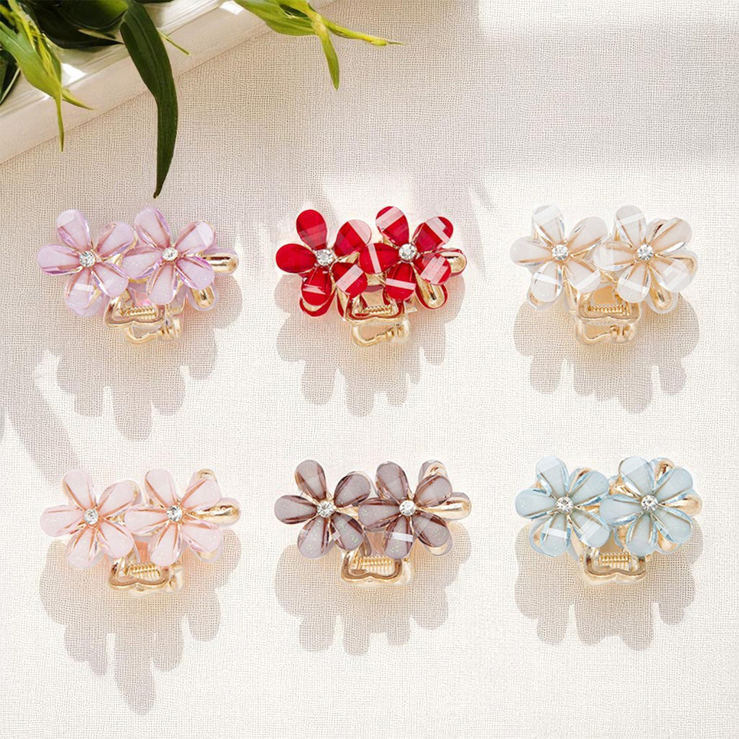 Mini Flower Claw Clips for Women – Pastel Hair Clutcher Set of 6-Piece