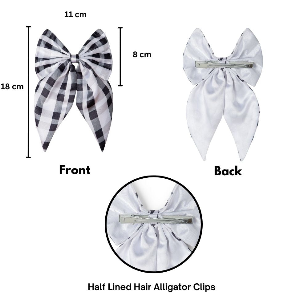Hair Bows Set of 2 - Black and White