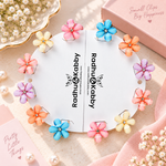 Load image into Gallery viewer, Radhu &amp; Kabby Colourful Floral Hair Clips for Women |  Multicolor Mini Flower Snap Hair Clips Set of 12