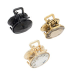 Load image into Gallery viewer, Mini Oval Hair Claw Clips – Black, Gold &amp; Smoky Topaz Set of 3
