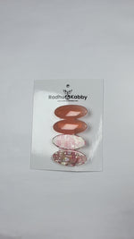 Load and play video in Gallery viewer, Glossy Pink Tic Tac Elegant Hair Clips Hairpins Set of 4
