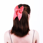 Load image into Gallery viewer, Hair Bow Clips Patterned Set of 3 in Black, Blue, and Coral
