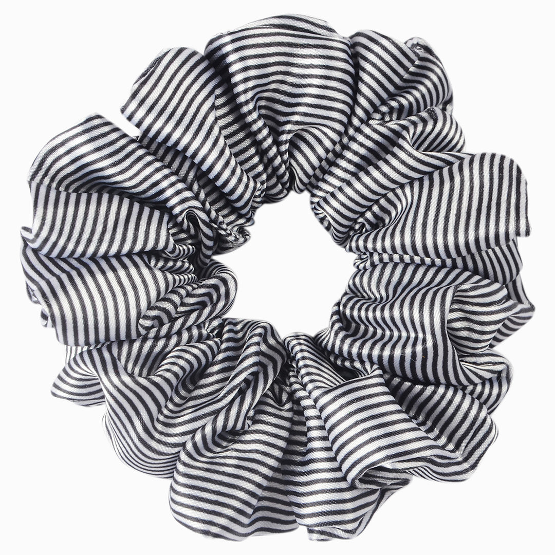 Hair Scrunchies Black & White Patterned Set of 6