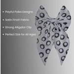 Load image into Gallery viewer, Trendy Satin Hair Bow for Women Black &amp; White Colour Set of 2