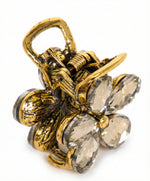 Load image into Gallery viewer, Radhu &amp; Kabby Crystal Floral Hair Claw Clip Set | Black, Silver &amp; Gold Hair Accessories for Women/Girls
