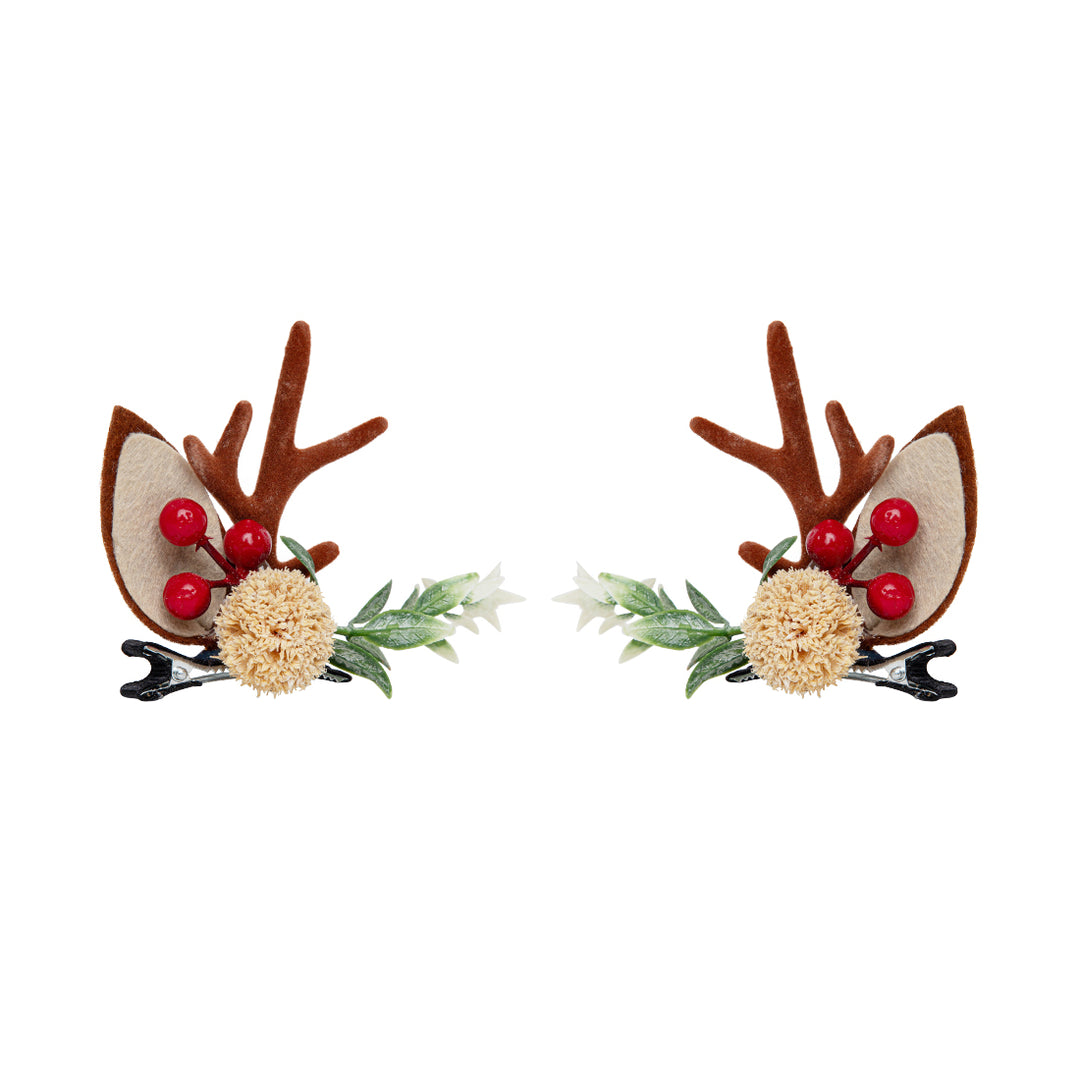 Christmas Reindeer Antler Hair Clips for Girls 1 Pair