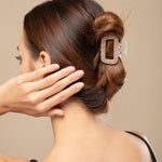 Load image into Gallery viewer, Glitter Hair Claw Clips – Sparkly Black &amp; Beige Clutchers Set of 2
