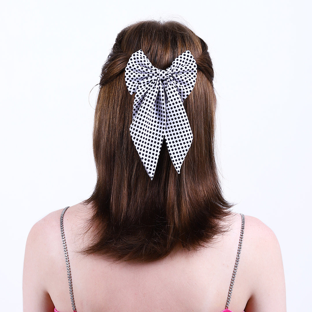 Red Polka Dot Hair Bow Clip for a Retro Look Pack of 1